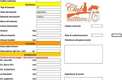 CARICAMENTO CARTUCCE: LA NOSTRA SCHEDA